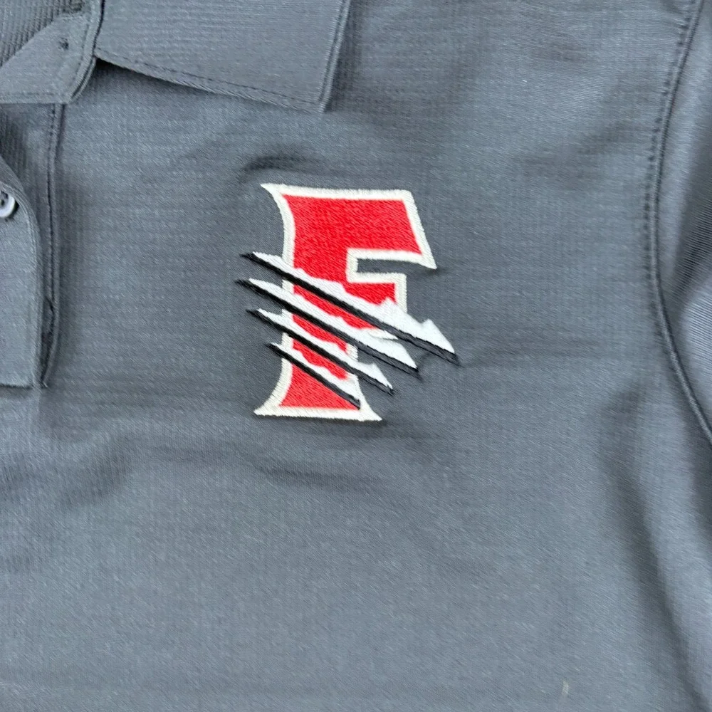 Nike Dri-FIT Fresno Grizzlies Baseball MiLB Polo Shirt Womens Medium Gray Logo